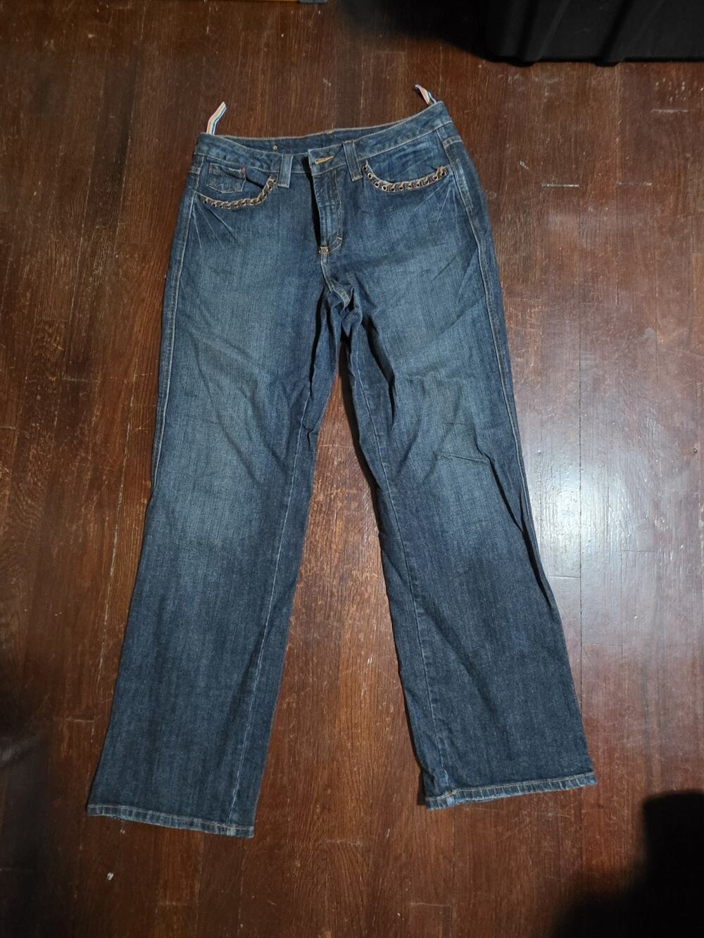 SEVEN 7 Premium Denim Jeans W/Embroidered Butterfly Size 14